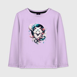 Лонгслив хлопковый детский Волшебная лиса Кумихо - Кицумэ, цвет: лаванда