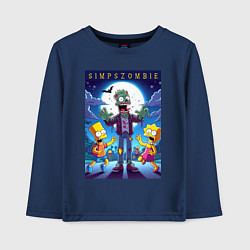 Детский лонгслив Гомер Симпсон зомби - хэллоуин