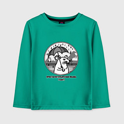 Лонгслив хлопковый детский Простая петербургская мышь идет, цвет: зеленый