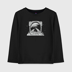 Лонгслив хлопковый детский Я в космосе, цвет: черный