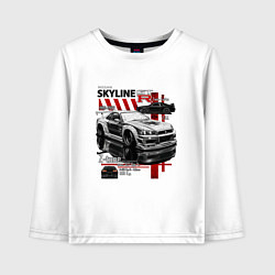 Лонгслив хлопковый детский Skyline gtr34, цвет: белый