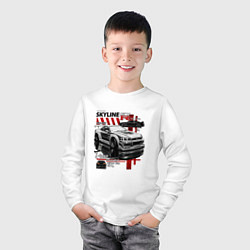 Лонгслив хлопковый детский Skyline gtr34, цвет: белый — фото 2