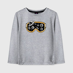Лонгслив хлопковый детский Космическая маска, цвет: меланж