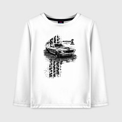 Лонгслив хлопковый детский Mustang shelby gt500, цвет: белый