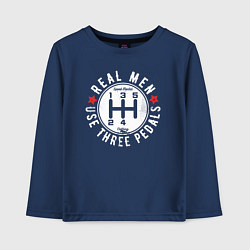 Лонгслив хлопковый детский Реальный мужик использует три педали, цвет: тёмно-синий