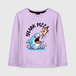 Лонгслив хлопковый детский Shark pizza - ai art fantasy, цвет: лаванда