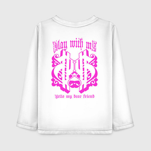 Детский лонгслив Скелет злобного плюшевого мишки с крыльями / Белый – фото 2