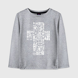 Лонгслив хлопковый детский Depeche mode - logo, symbolism, цвет: меланж