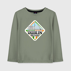 Лонгслив хлопковый детский Ireland Dublin, цвет: авокадо