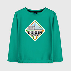 Лонгслив хлопковый детский Ireland Dublin, цвет: зеленый