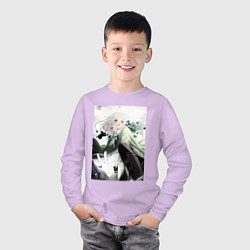 Лонгслив хлопковый детский Реинкарнация безработного Сильфиетта арт, цвет: лаванда — фото 2