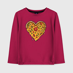Лонгслив хлопковый детский Pizza heart, цвет: маджента