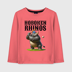 Лонгслив хлопковый детский Rhino - cool batter, цвет: коралловый