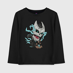 Лонгслив хлопковый детский Кафка Хибино чиби Кайдзю номер 8, цвет: черный