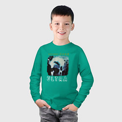 Лонгслив хлопковый детский Depeche Mode - Ultra mode logo, цвет: зеленый — фото 2