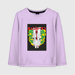 Лонгслив хлопковый детский Человек-бензопила Денджи бензопила, цвет: лаванда