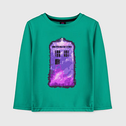 Лонгслив хлопковый детский Violet tardis, цвет: зеленый