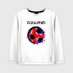 Лонгслив хлопковый детский Сборная Исландии, цвет: белый