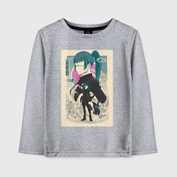 Лонгслив хлопковый детский Магическая битва Маки Дзэнин маг, цвет: меланж
