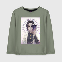 Лонгслив хлопковый детский Клинок, рассекающий демонов Синобу Котё, цвет: авокадо