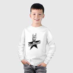 Лонгслив хлопковый детский Варвара рок звезда, цвет: белый — фото 2