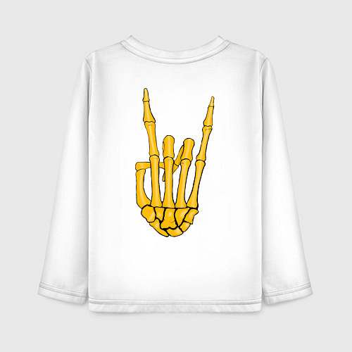 Детский лонгслив Golden skeleton hand / Белый – фото 2