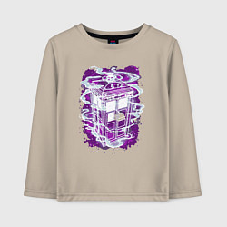 Лонгслив хлопковый детский Tardis violet, цвет: миндальный