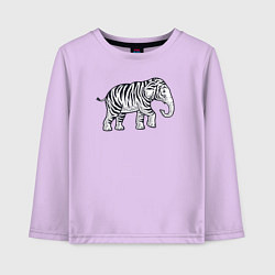 Лонгслив хлопковый детский Тигриный слон, цвет: лаванда