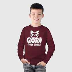 Лонгслив хлопковый детский Goro cuddly carnage logo, цвет: меланж-бордовый — фото 2