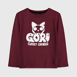 Лонгслив хлопковый детский Goro cuddly carnage logo, цвет: меланж-бордовый