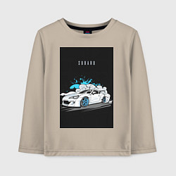 Лонгслив хлопковый детский Subaru авто, цвет: миндальный