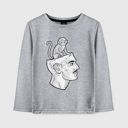 Лонгслив хлопковый детский Мартышка в голове, цвет: меланж