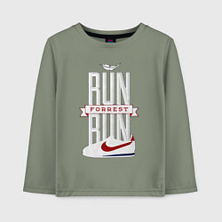 Лонгслив хлопковый детский Forrest Gump - run Forrest run, цвет: авокадо