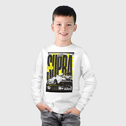 Лонгслив хлопковый детский Toyota Supra авто, цвет: белый — фото 2