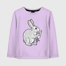 Лонгслив хлопковый детский Зайчик и морковка, цвет: лаванда