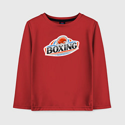 Лонгслив хлопковый детский Boxing team, цвет: красный