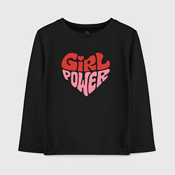 Лонгслив хлопковый детский Girl Power, цвет: черный