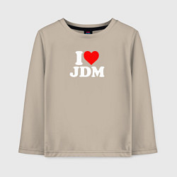 Лонгслив хлопковый детский I love JDM, цвет: миндальный