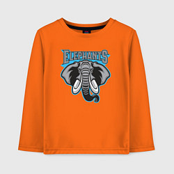 Лонгслив хлопковый детский Elephants team, цвет: оранжевый