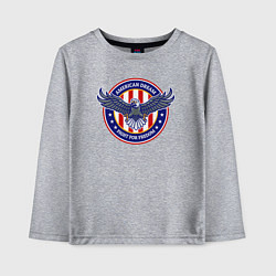 Лонгслив хлопковый детский Американская мечта - сражайся за свободу, цвет: меланж