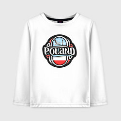 Лонгслив хлопковый детский Poland, цвет: белый