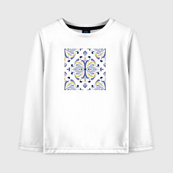 Лонгслив хлопковый детский Португальский мотив, цвет: белый