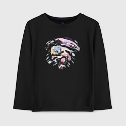 Лонгслив хлопковый детский Медуза не умеет плавать в ночи, цвет: черный