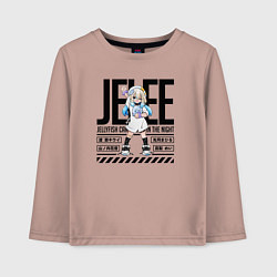 Лонгслив хлопковый детский Jelee-chan медуза не умеет плавать в ночи, цвет: пыльно-розовый