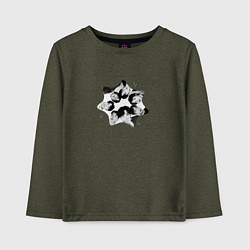 Лонгслив хлопковый детский Seven BTS, цвет: меланж-хаки