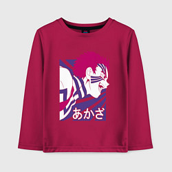 Лонгслив хлопковый детский Клинок рассекающий демонов Акадза, цвет: маджента