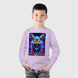 Лонгслив хлопковый детский Nightmare - Pikachu, цвет: лаванда — фото 2