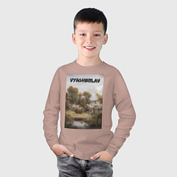 Лонгслив хлопковый детский Vyacheslav озеро, цвет: пыльно-розовый — фото 2