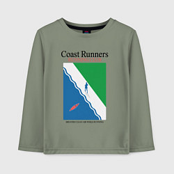 Лонгслив хлопковый детский Running club, цвет: авокадо