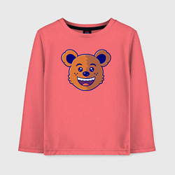 Лонгслив хлопковый детский Весёлый мишка, цвет: коралловый